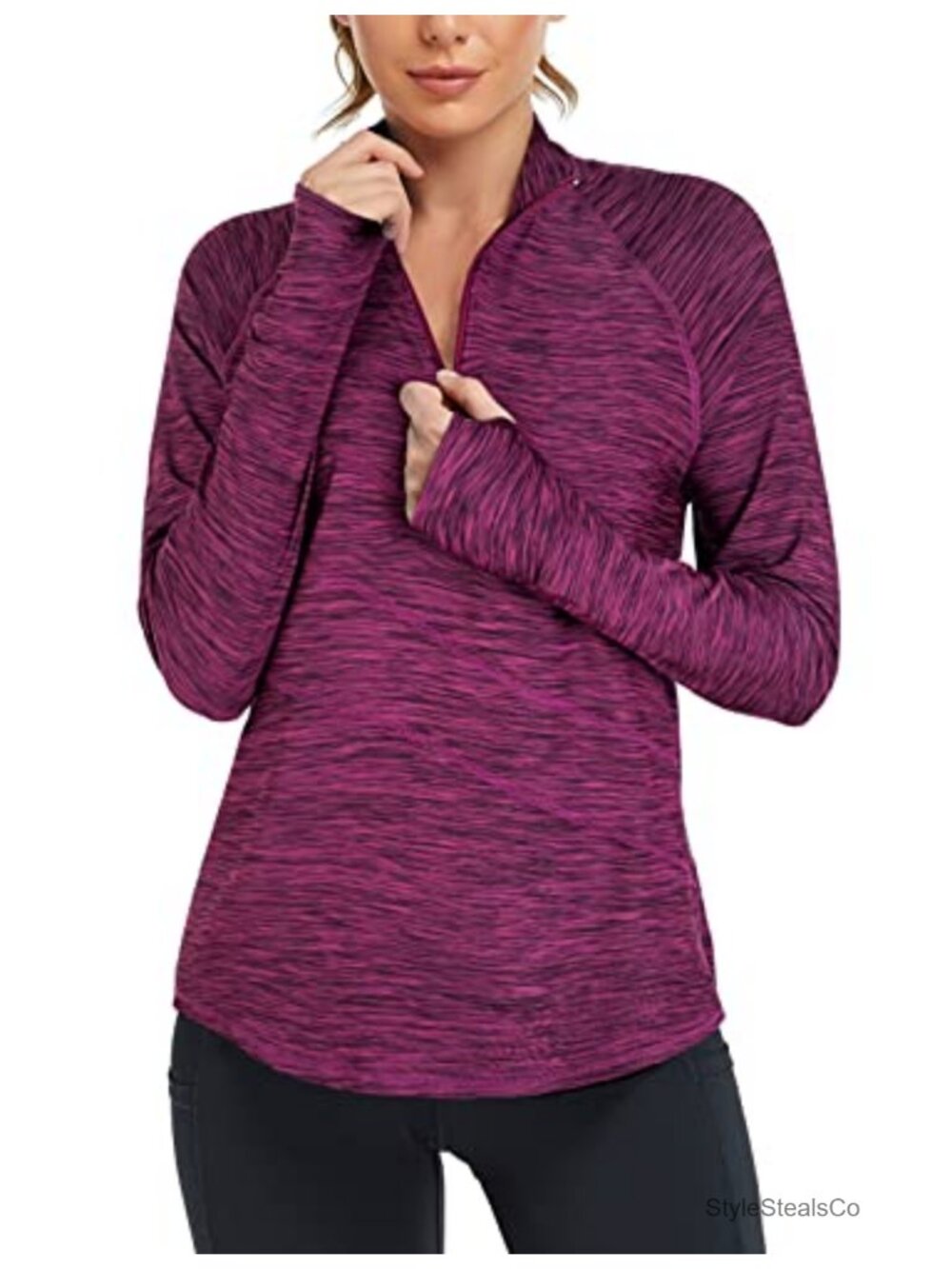 Women's V-Neck Golf Polo Shirts Moisture Wicking Long Sleeve Workout Tops